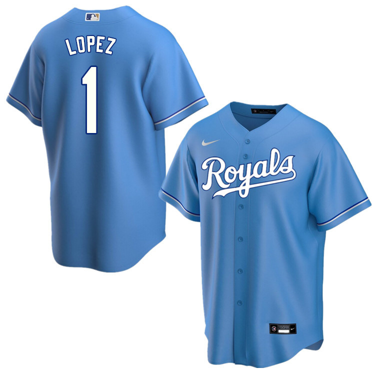 Nike Men #1 Nicky Lopez Kansas City Royals Baseball Jerseys Sale-Light Blue